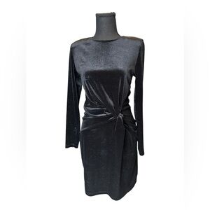 Gibson Latimer Glitter Velvet Black Knot Dress Size Small